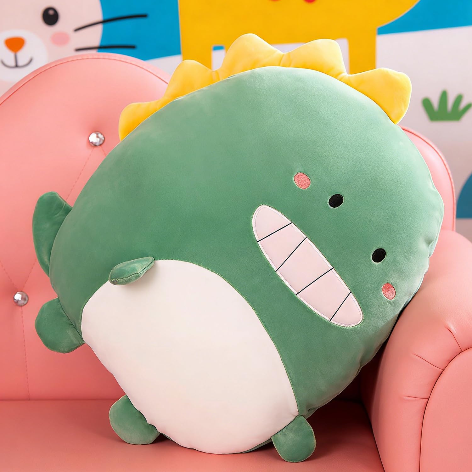 16in Flat Pillow Soft Dinosaur Anime Plush Pillow Cute Stuffed Animal Plush Toy Kawaii Plushies Room Decor Christmas Decorations Gifts for Women Kids Birthday/Big Kid