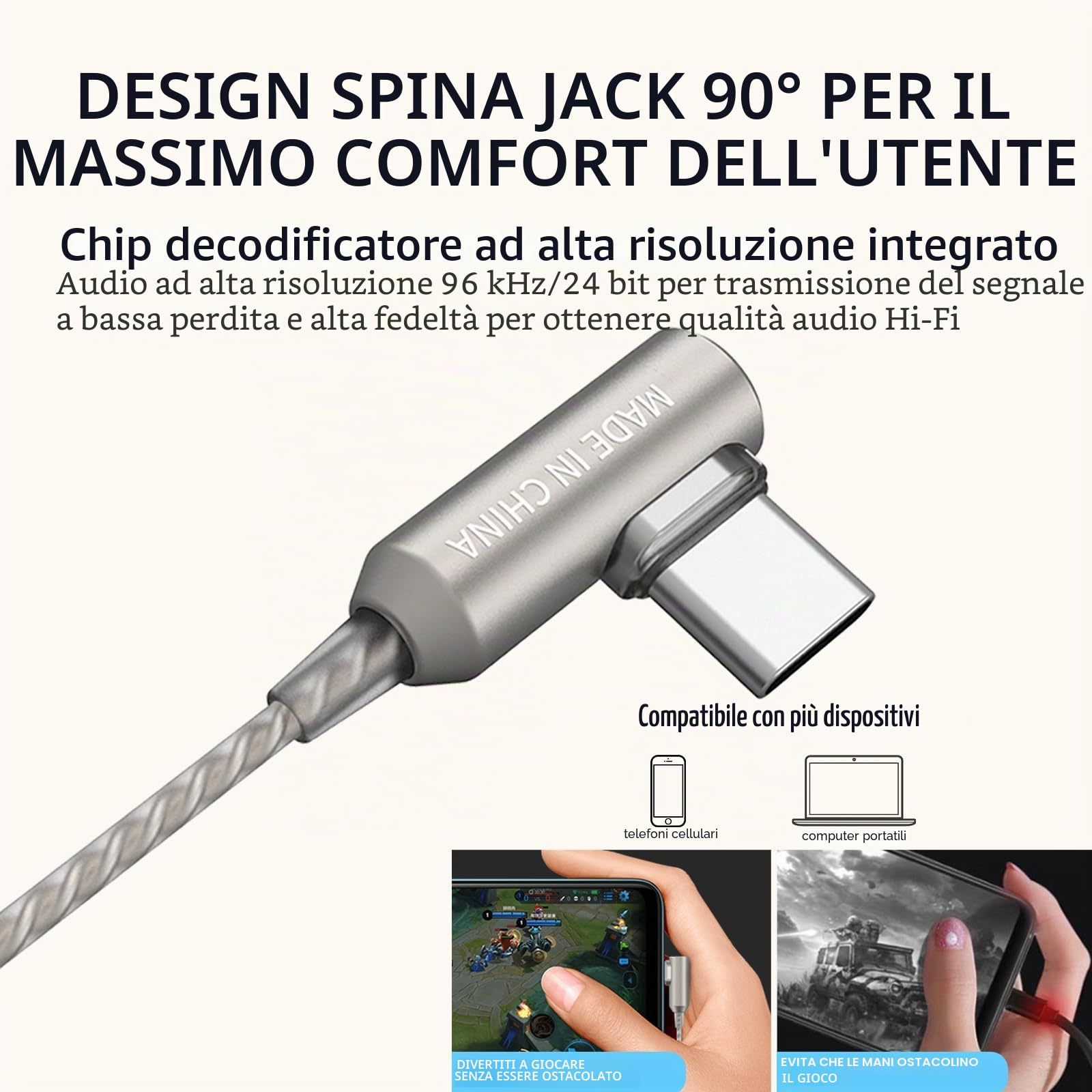 SoundMAGIC E80D Auricolari Cablati USB-C, Micro, DAC HiRes, HiFi, Arg Scuro | Chiamate cristalline, chip Hi-Res, bassi profondi, isolamento acustico, vestibilità ergonomica, compatibilità universale