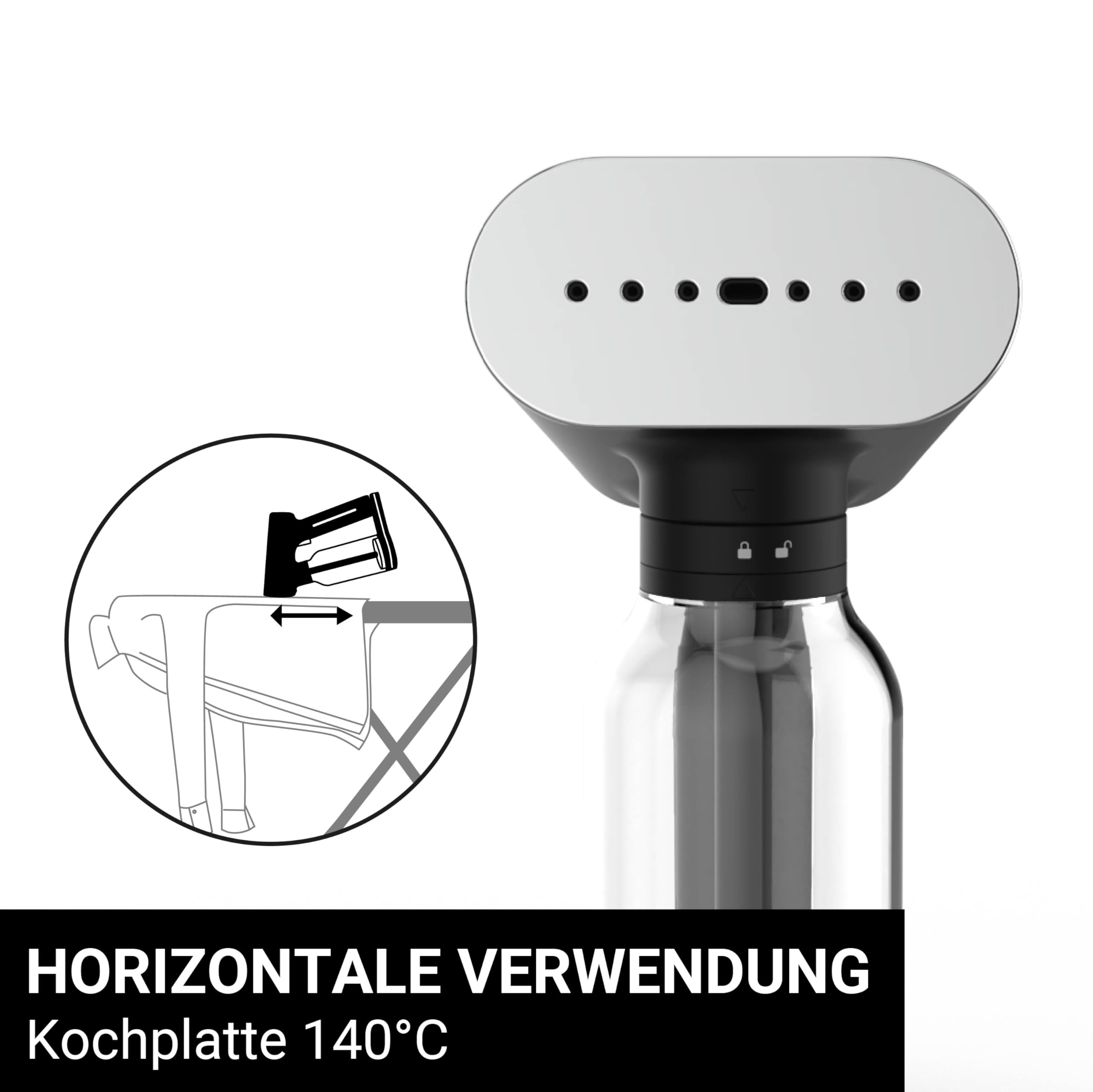 STEAMONE - Steamer Dampfglätter 2000 W, 33 g/min – tragbares Bügeleisen – Kapazität 400 ml – entfernt 99,99% Verunreinigungen – bereit in 30 Sekunden – Kabel 3 m – ultrakompaktes Format – EUXL400V2