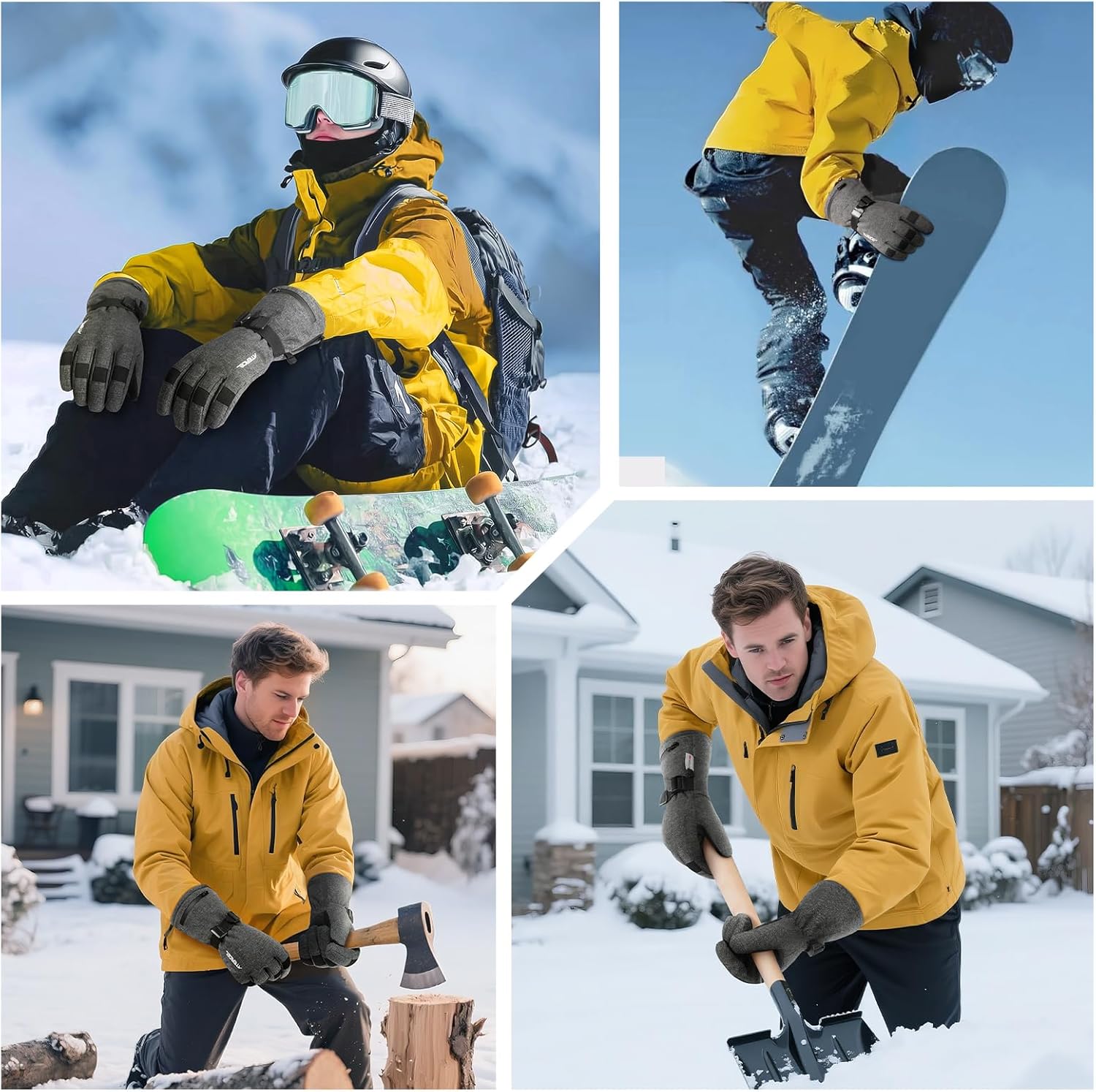 ATERCEL Ski Gloves with 3M Insulation for Men and Women, Waterproof Snow Gloves, Work & Snowboarding Glove - Image 7