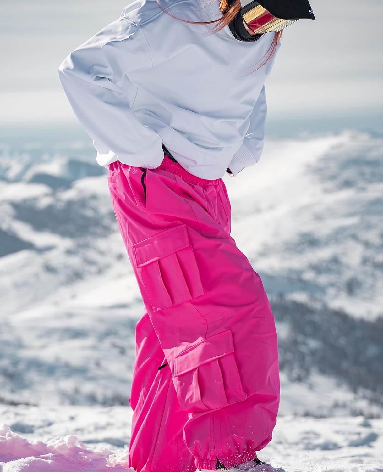 SEARIPE Men Baggy Snow Bibs 3L Cargo Skiing Pants Women Insulated Snow Pants Waterproof Outdoor Snowboard Pant - Image 3