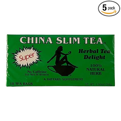 Super China Slim Tea Dieter Delight Natural 18 Tea Bags X 5 Pack