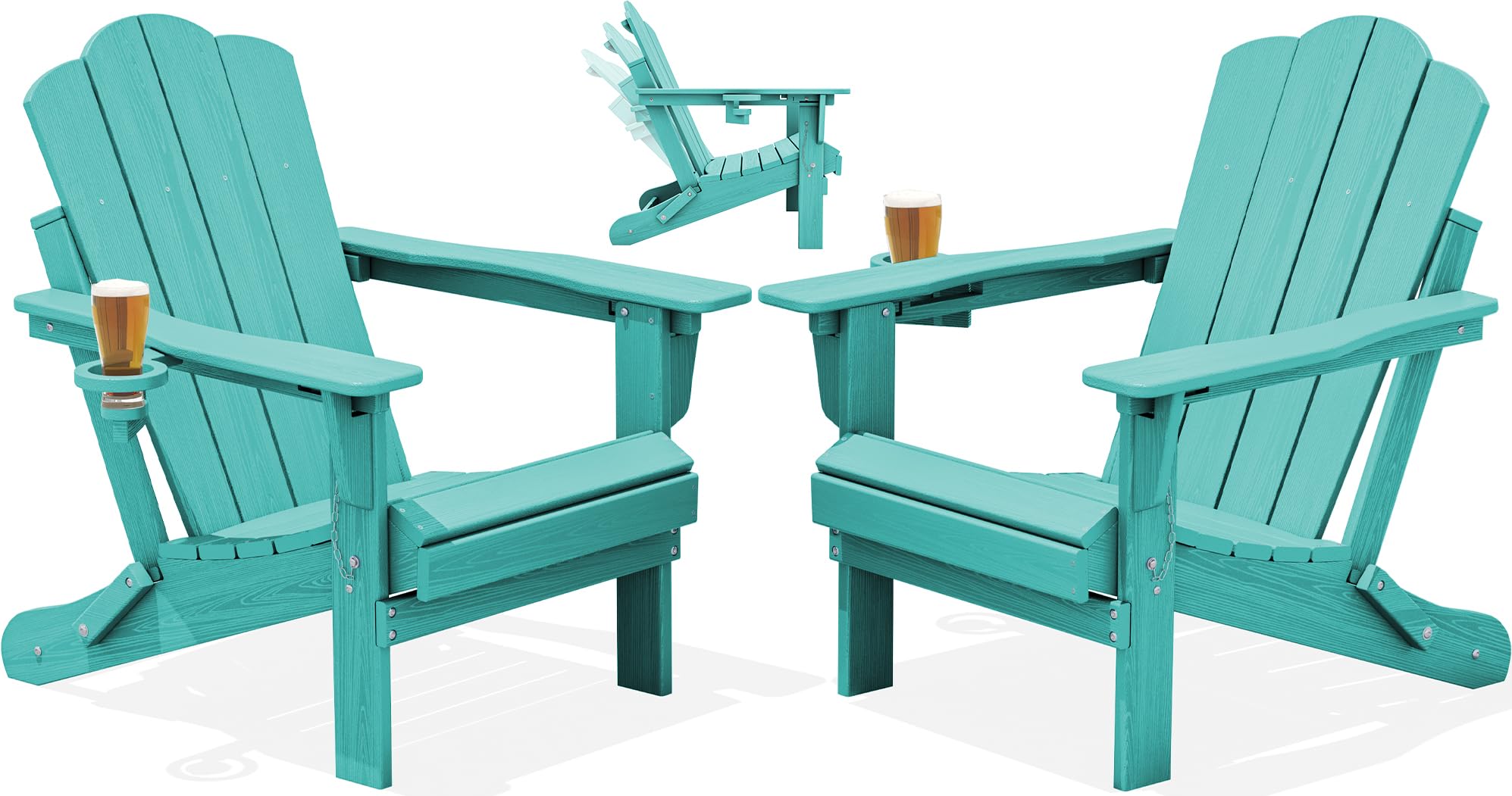 KINGYES Adjustable Folding Adirondack Chair Set of 2