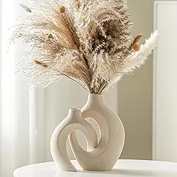 Pearpot - Vaso Decorativo, Decoração Sala, Vasos Decorativos, Enfeites Decorativos, Vaso, Jarros Decorativos, Cerâmica, Branco, Creme Fosco e Beige, 22*16cm+18*14cm, 2 Unidades