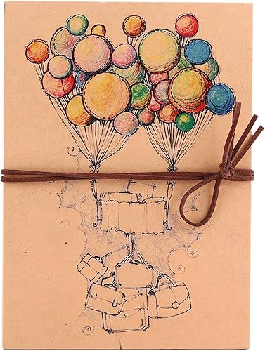 Álbum de recortes vintage de bricolaje, cubierta de globo, acordeón plegable, plegable, álbum de papel de estraza plegable, álbum de recortes, hecho