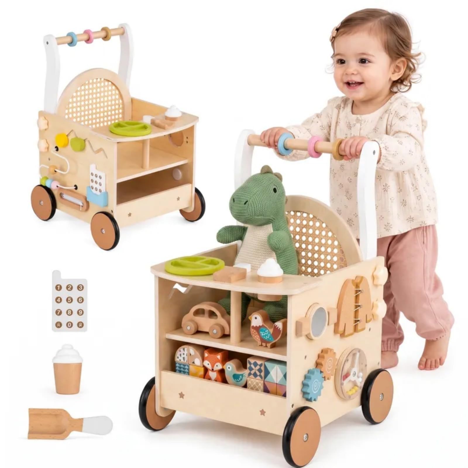 Maxmass 13 in 1 Baby Walker Wooden Baby Activity Center