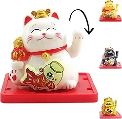 Gato da Sorte Japones, Maneki Neko, Gato da Sorte JIA23046. O Gatinho da Sorte Japonês é Um Símbolo de Boas-vindas, Boa Sorte e Riqueza na Cultura Japonesa, Atrai Riqueza e Fortuna!