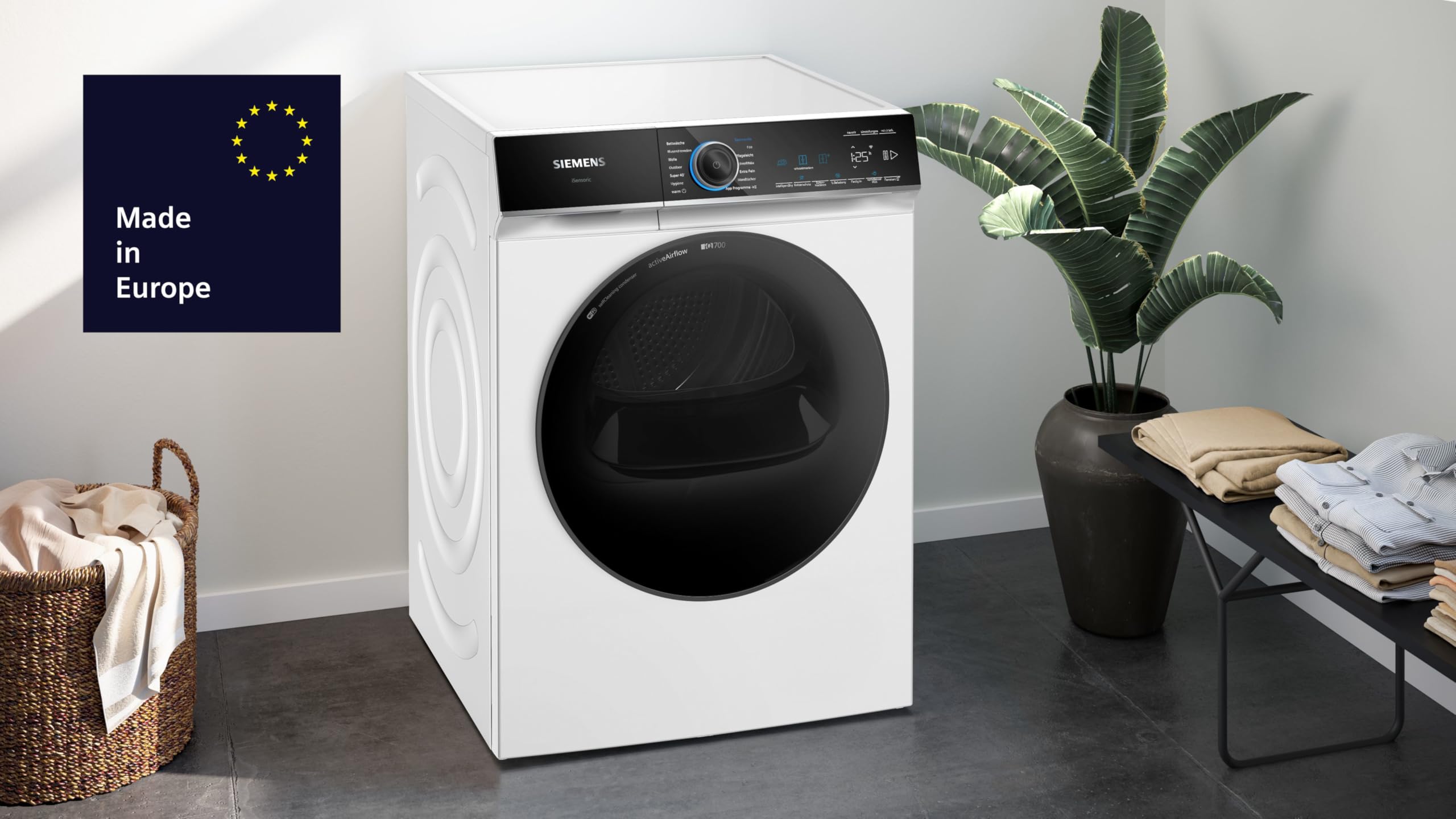 Siemens WR47B2C40 iQ700 Wärmepumpen-Trockner, 9 kg, Selbstreinigender Kondensator, AutoDry, Kurzprogramm 40', Nachlegefunktion, Reversierende Trommel, halbe Beladung, LED-Display, Touch Control - Image 3