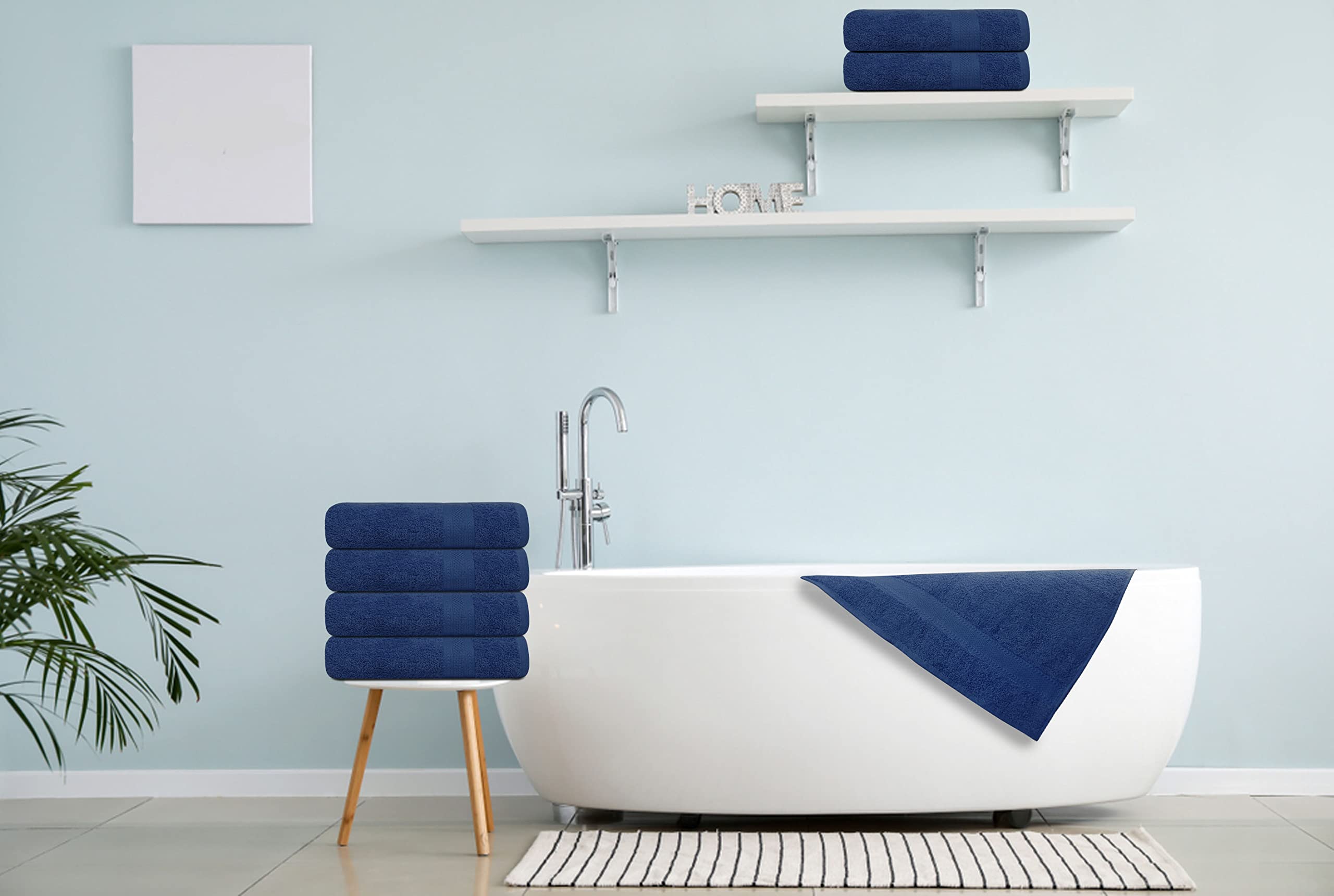 Medium Size Bath Towels Set of 6 – 100% Cotton Terry – 24" x 48" – Quick Dry, Soft & Highly Absorbent – Grey Towels for Bathroom, Gym, Spa, Pool & Daily Use