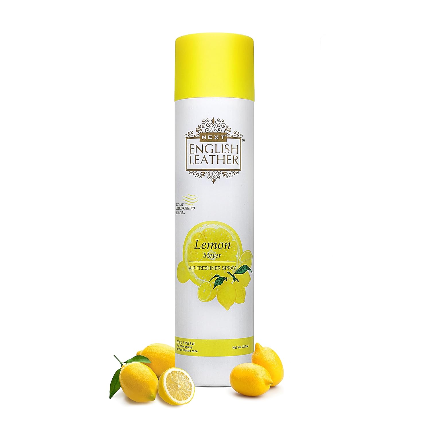 Next Care English Leather Nature Inspired Lemon Meyer Room Air Freshener Spray 220 ml Each | Organic | Long Lasting Fragrance | Ideal for a Fresh Home, Office, Car