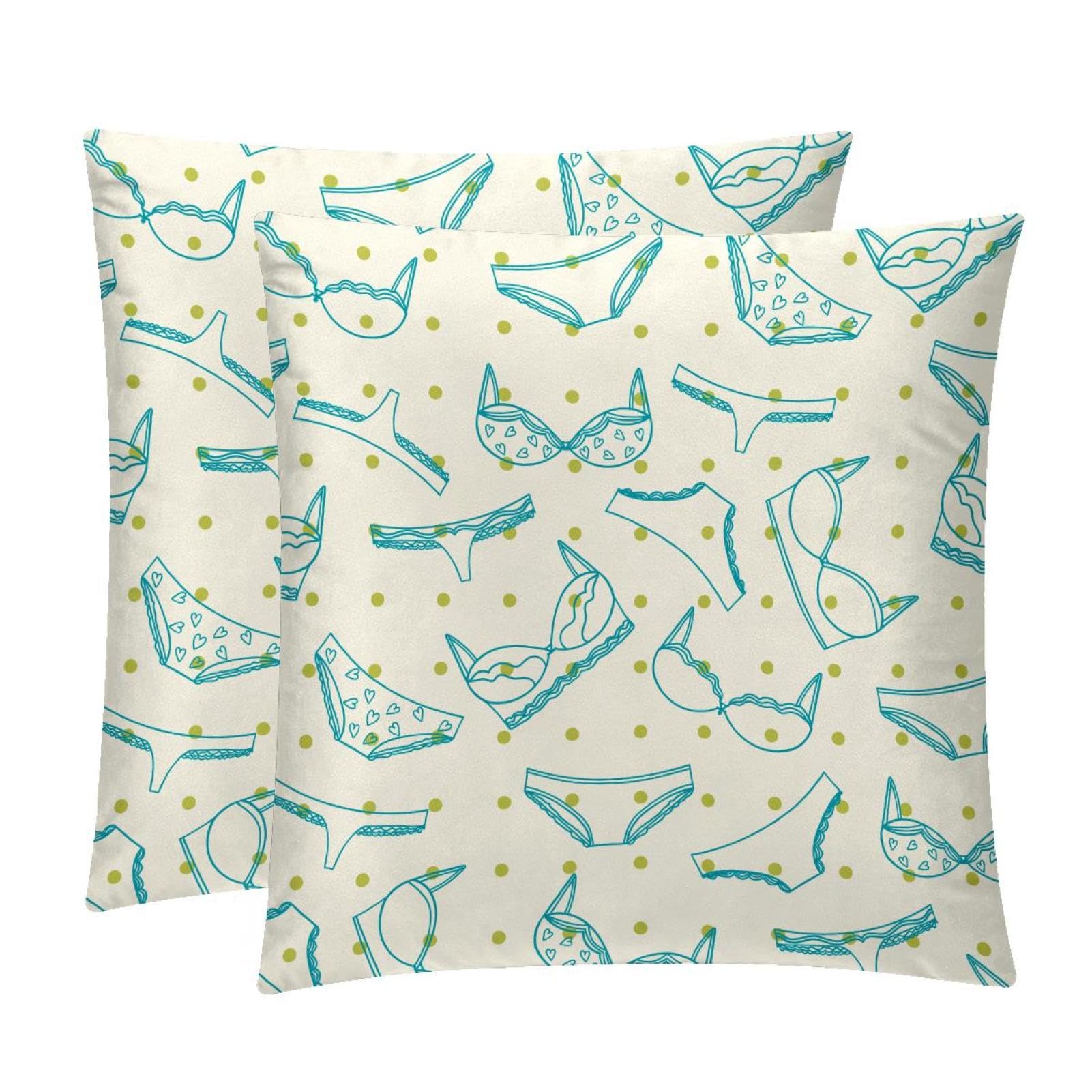 TDGKPZ Cute Underwear Throw Pillow Covers 2 Pack Cushion Cases Decorative Pillow Cases Home Decor 45x45cm