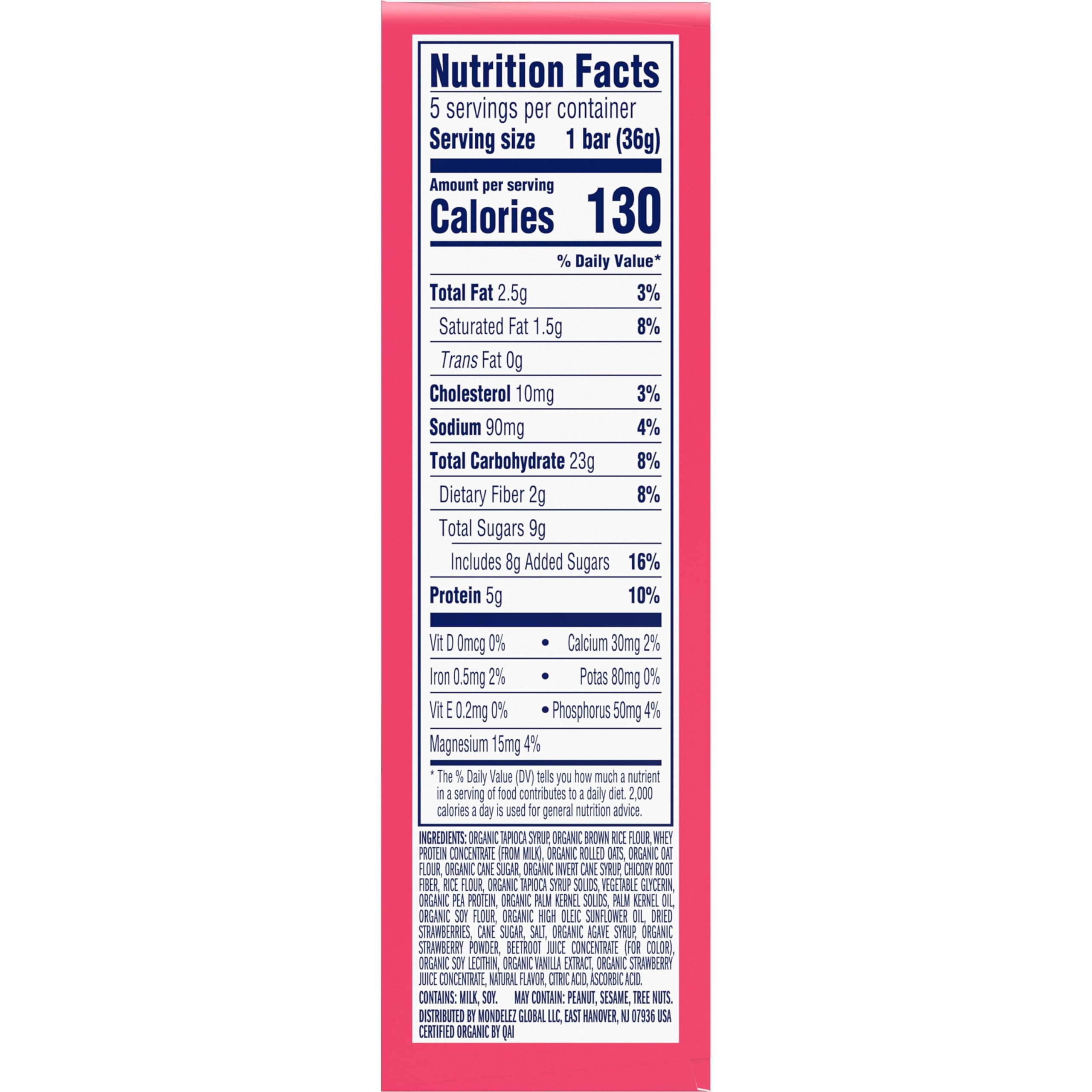 Zbar Protein Strawberries 'N Creme Snack Bars, Gluten Free, 5ct — Amazon image 3