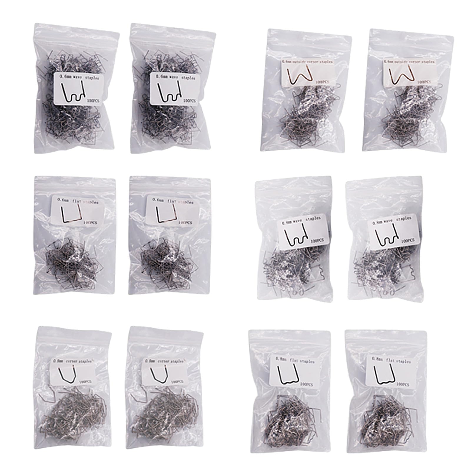 Zkbszn 1200Pcs Welding Hot Staple Welding Wire for Machine Car Bumpers Hot Staple Welding Staple Repair