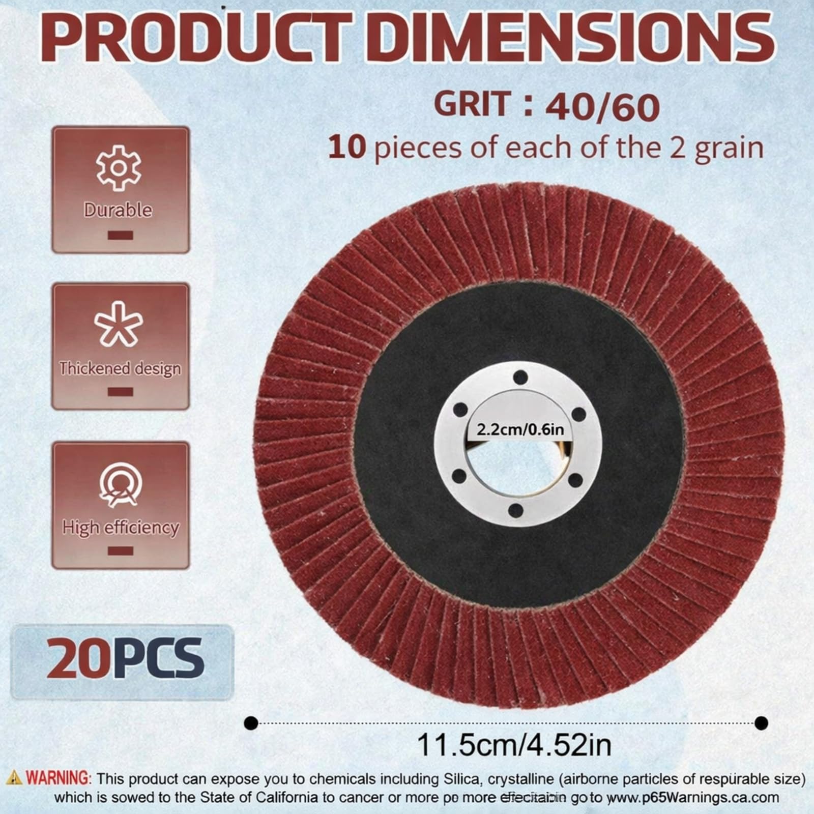 Landhoow Flap Discs - 20 Pack for Angle Grinder -2