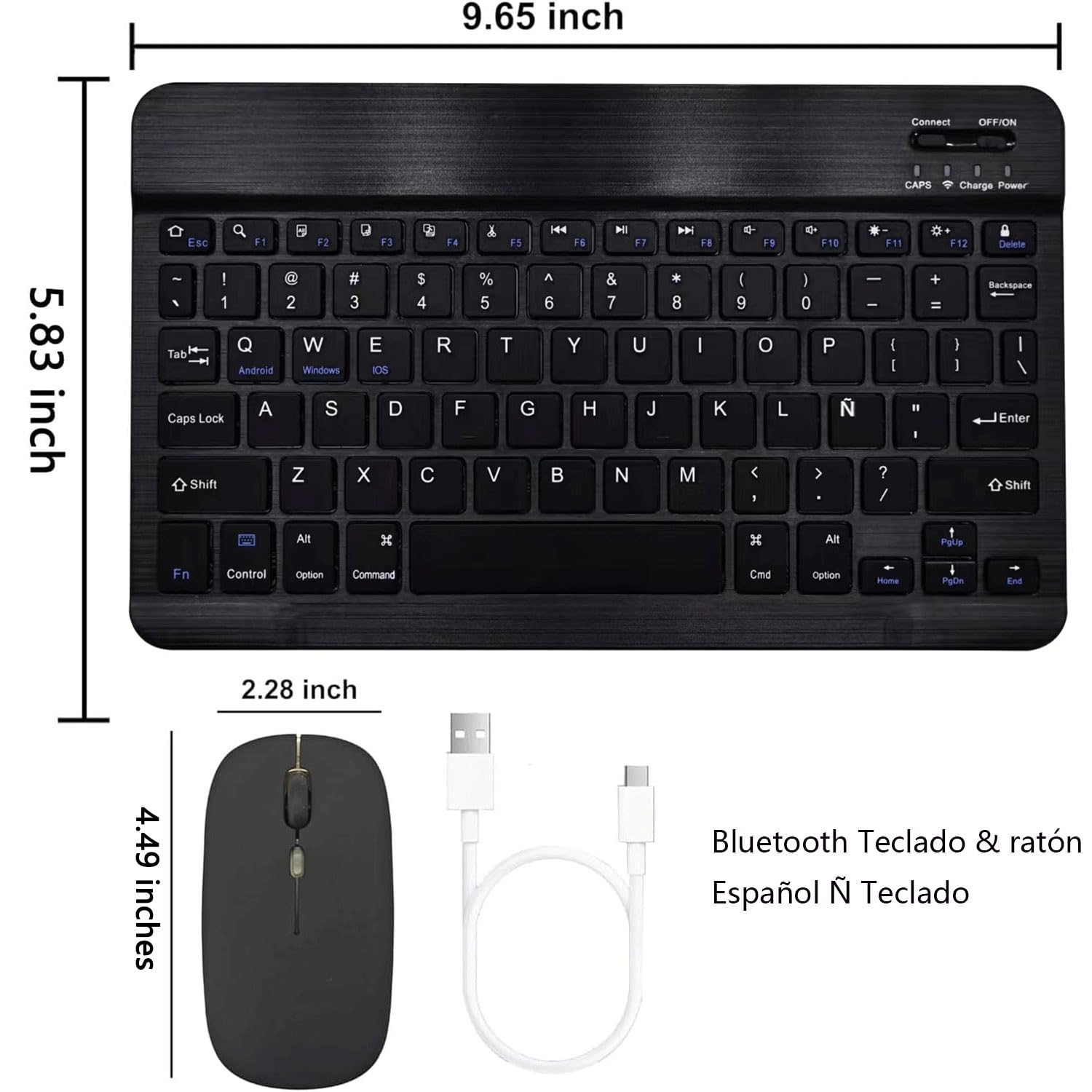 Keyboard Case for iPad Mini 7 generacji (A17 Pro, 2024) / Mini 6 generacji 8,3 cala, odłączana klawiatura z myszką, ultracienkie etui z podstawką Folio i uchwytem na długopis,Purple
