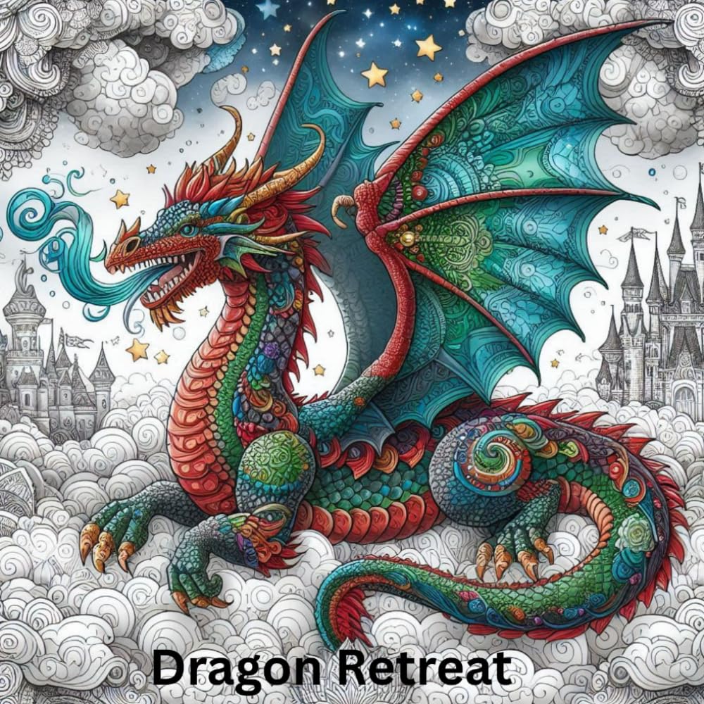 Dragon Retreat: Legendary Creatures Coloring Book Series (Adult Coloring Books)
