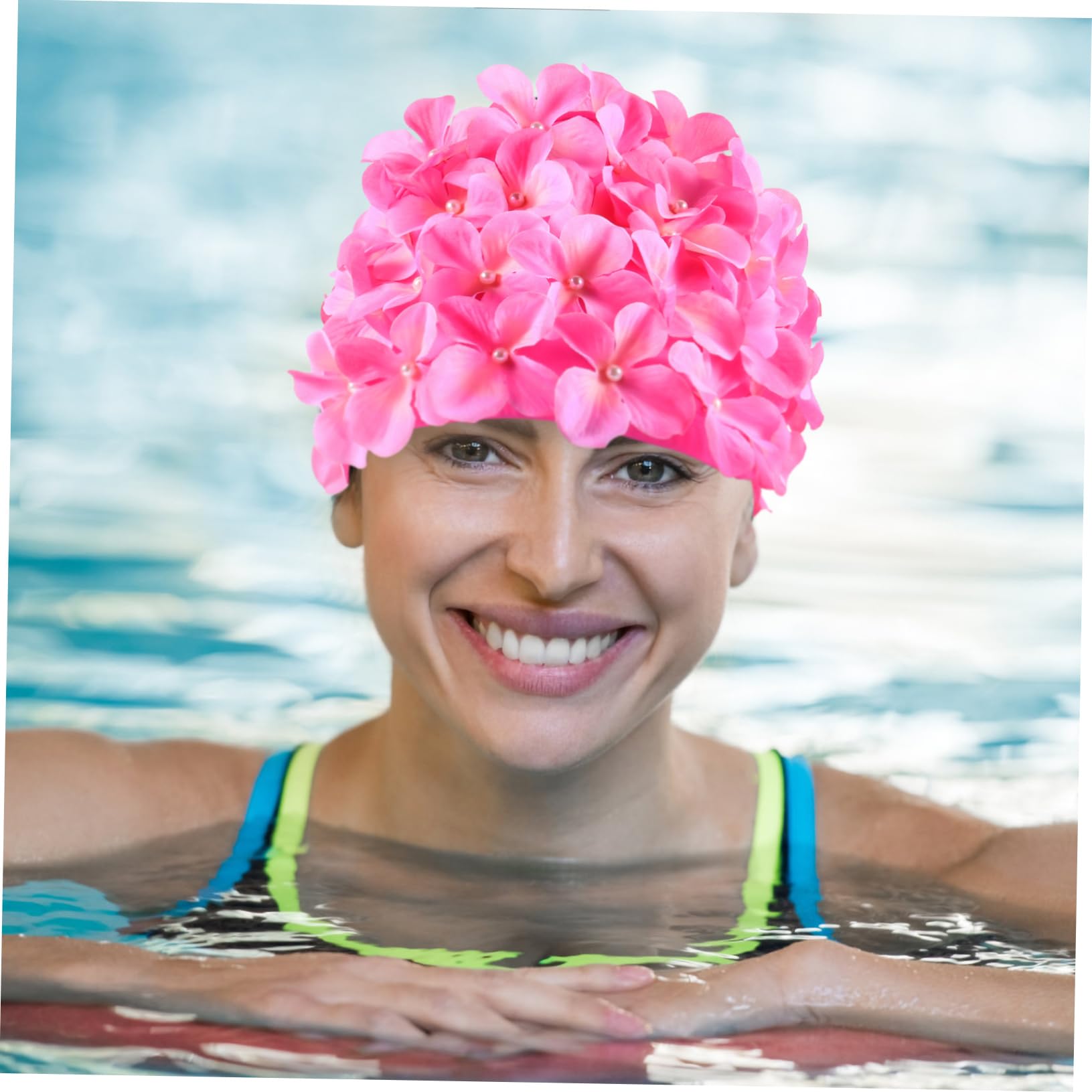 INOOMP 10stücke Hawaiianische Blumen Badekappe Für Frauen Handgemachte wasserdichte Haarpflege-schwimmkappe Für Lange Haare Ermüdung Und Schützt Das Haar