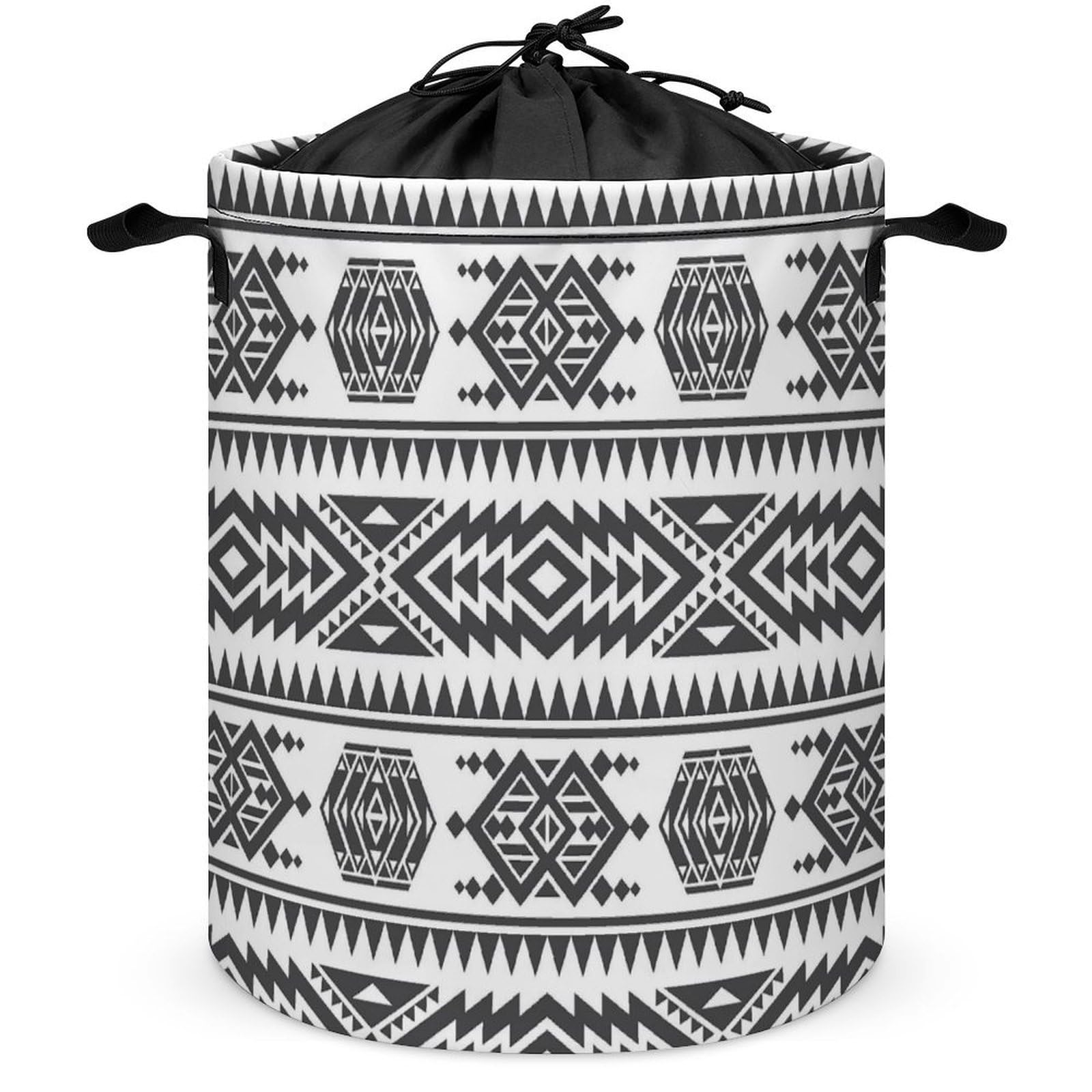 Qjjinxior Drawstring Laundry Hamper, Native American Laundry Basket, Washing Basket with Handle