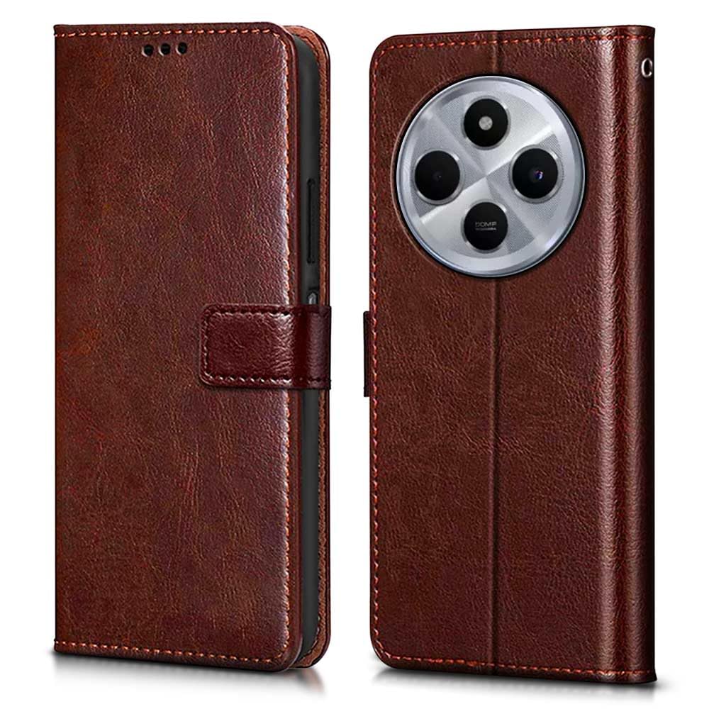 WOW IMAGINE Shock Proof Flip Cover Back Case Cover for Redmi A4 5G | Poco C75 5G | 14C 5G | Poco M7 (Flexible | Leather Finish | Card Pockets Wallet & Stand | Chestnut Brown) WOW IMAGINE Shock Proof Flip Cover Back Case Cover for Redmi A4 5G | Poco C75 5G | 14C 5G | Poco M7 (Flexible | Leather Finish | Card Pockets Wallet & Stand | Chestnut Brown)