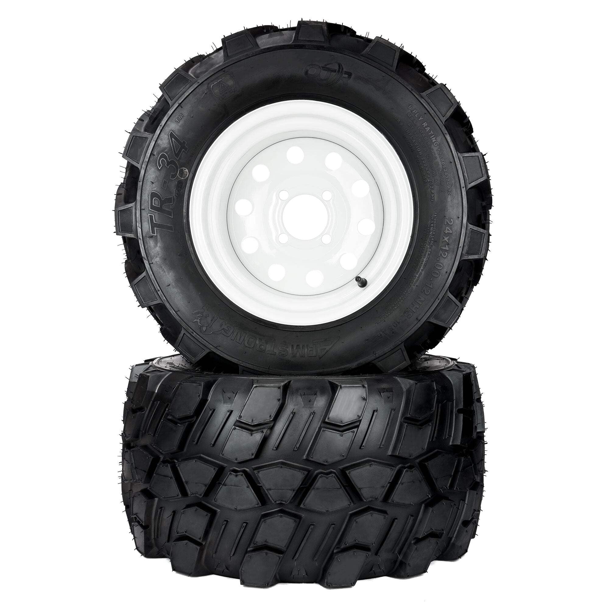 Amazon.com : (2) Aggressive Tire Assemblies 24x12.00-12 Fits