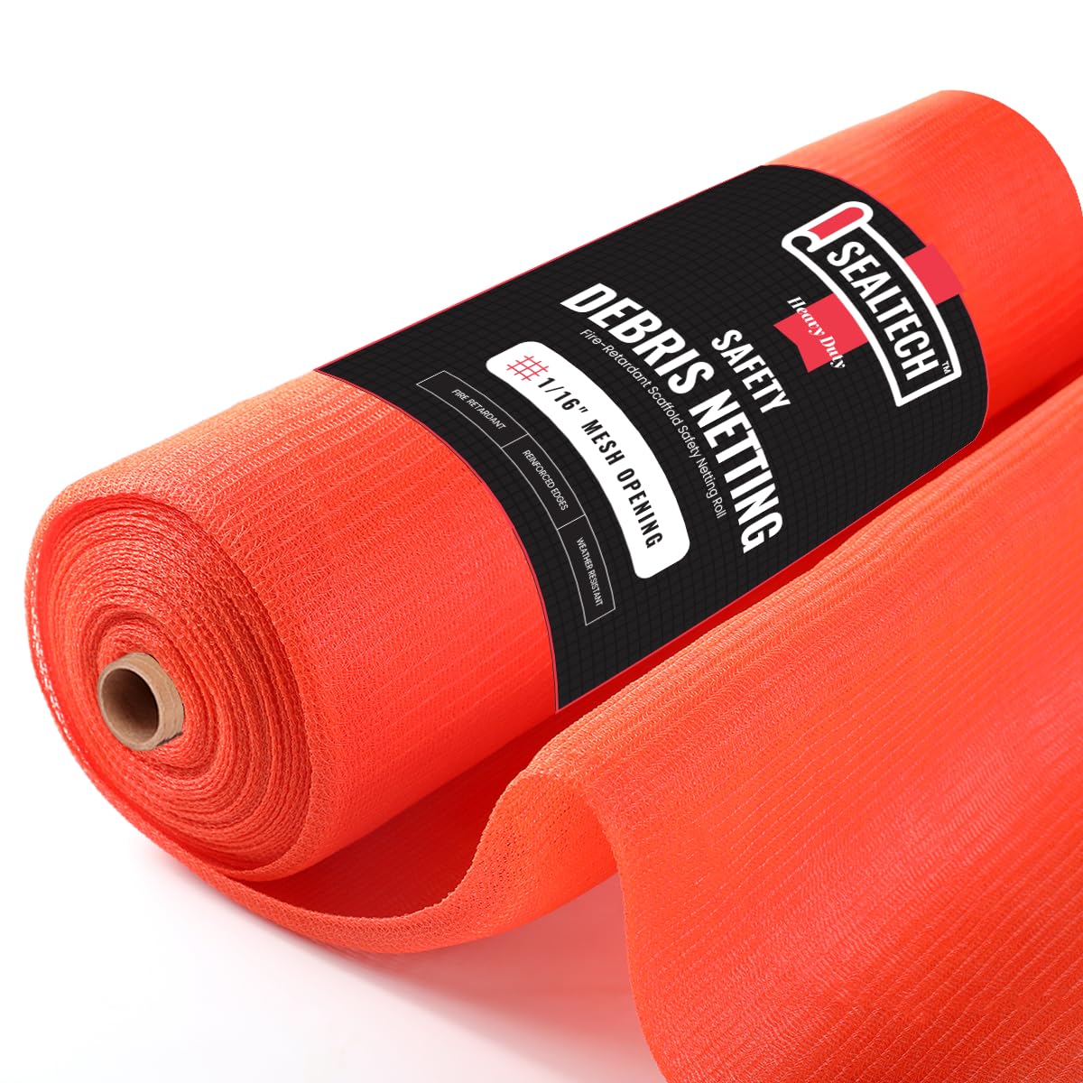 Heavy Duty Safety Debris Netting Rolls - Fire Retardant,1/16" Mesh roll, for Scaffold Enclosure, Visibility Barrier, for Construction & Agricultural Use. (Orange-8 ft X 50 ft)