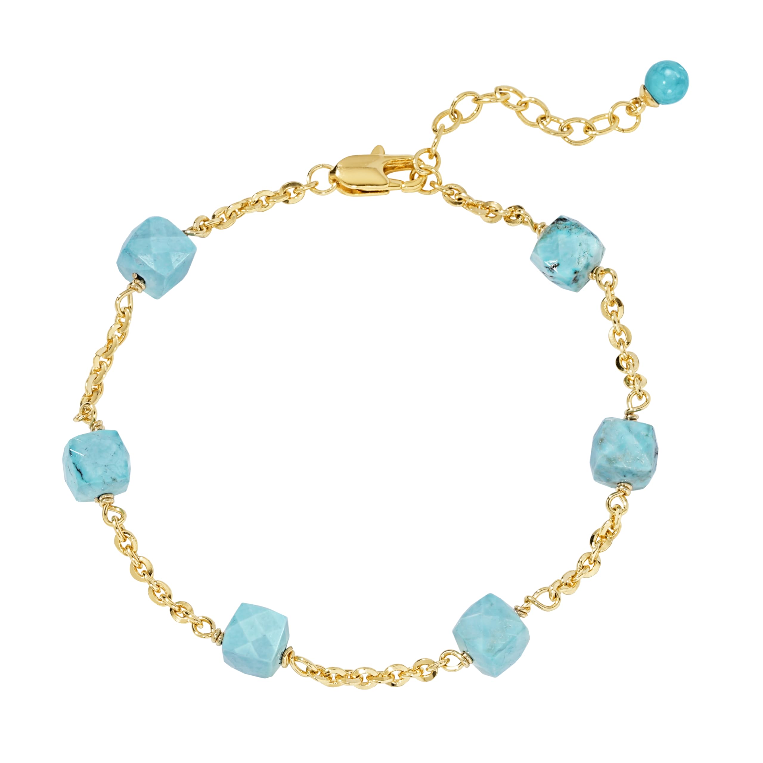 Jenosy Goldarmband für Frauen Armband mit gemischten Steinen 18 Karat vergoldet Handgefertigtes individuelles Perlenarmband