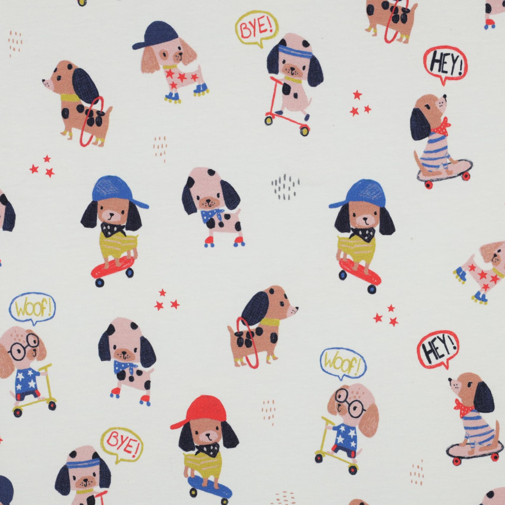VmG-Store Jersey Fabrics Sold by the Metre for Sewing Cotton Jersey Sewing Fabric Children's Fabric 140 cm Wide III (Dogs Digital Jb018)
