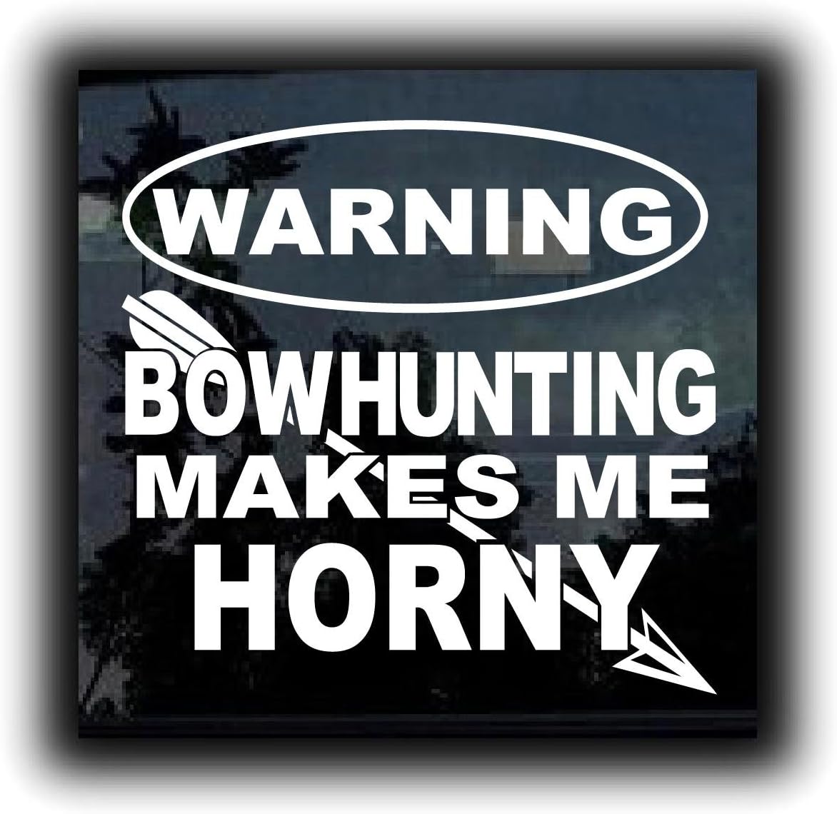Decals & Stickers R Us Warning Bow Hunting Makes Me Horny