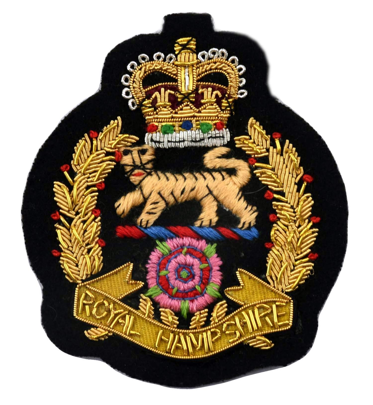 Leslie International LtdRoyal Hampshire Regiment, Blazer Badge Wire Bullion, LI-EMB-0029