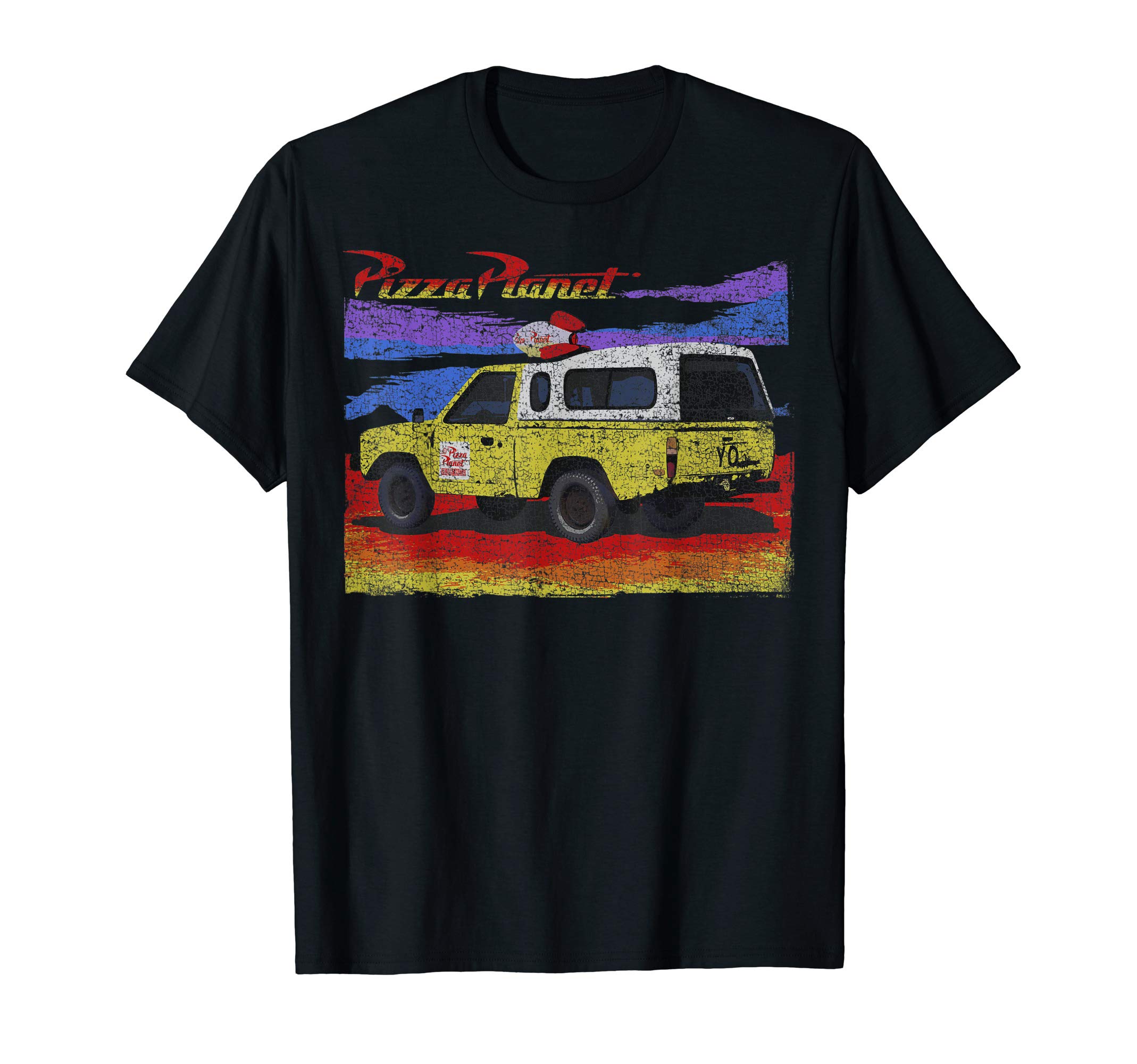 DisneyPixar Toy Story Pizza Planet Truck Distressed T-ShirtOEKO-TEX STANDARD 100