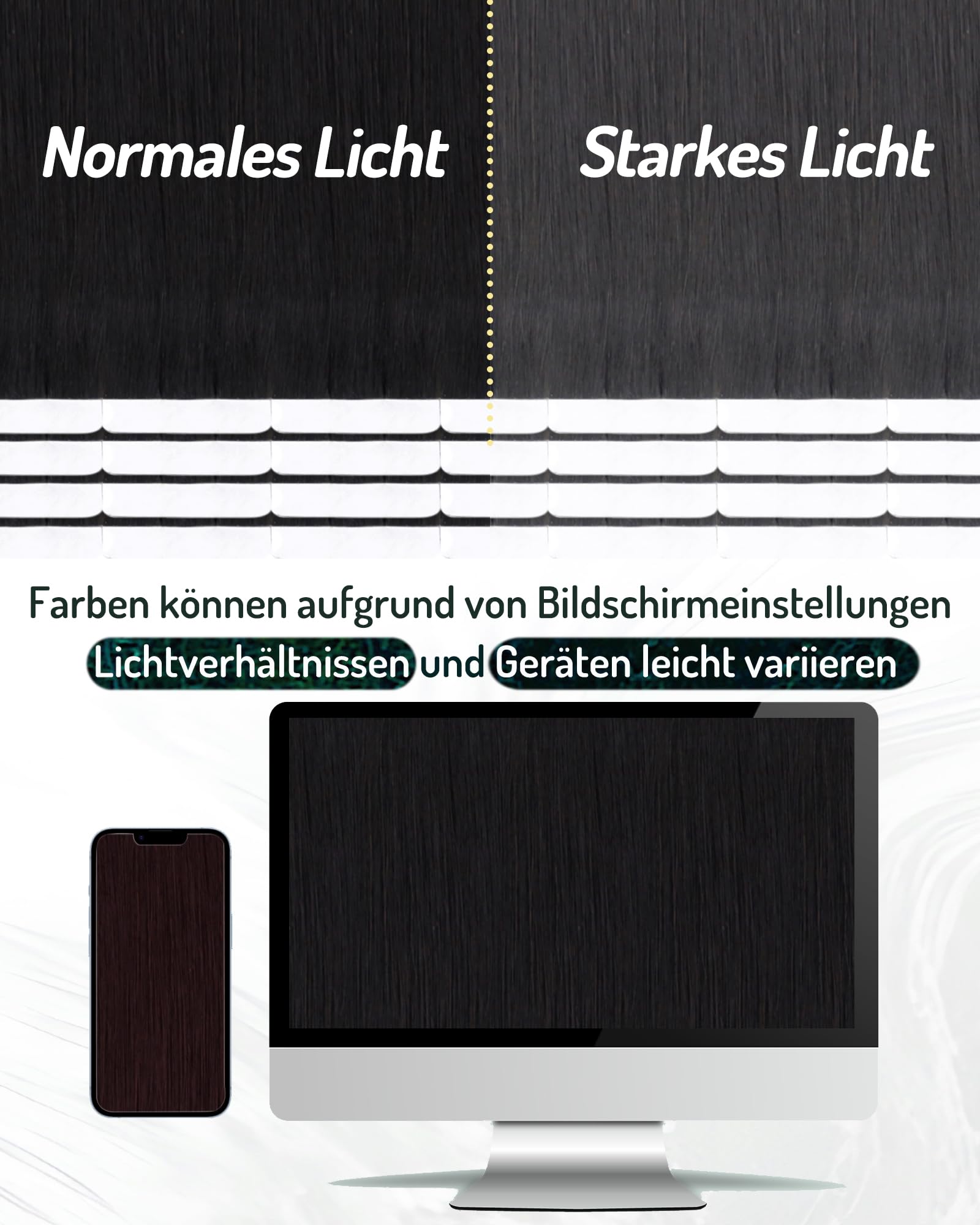 RUNATURE Tape Extensions Echthaar Schwarz 60cm 20pcs 50g #1B seamless unsichtbar