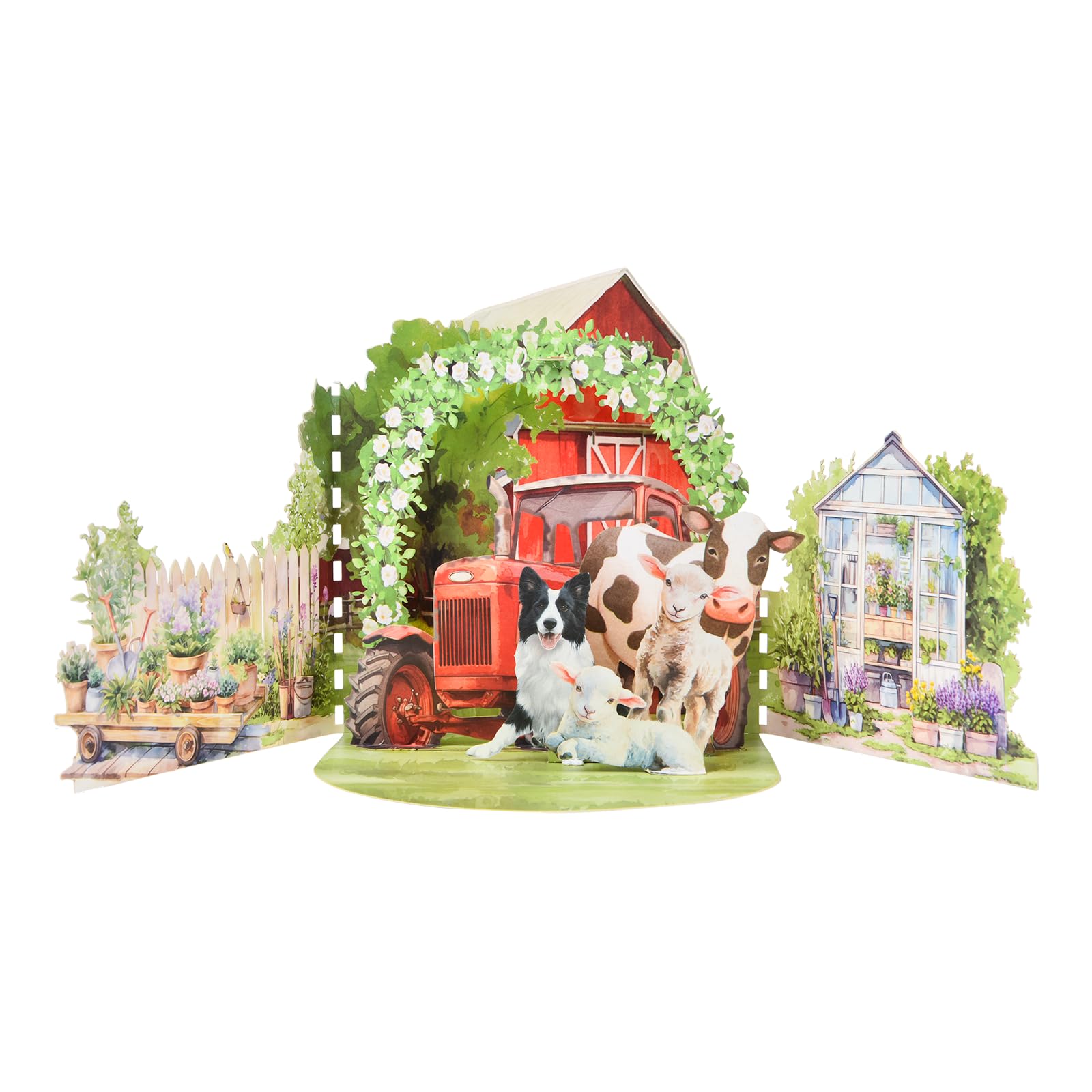 Joyvine 3D-Pop-Up-Grußkarte in T-Form, ausgehöhlte Papierschnitzerei, Ranch-Ranch, Tiere, geeignet für den Versand von Grußkarten an jeden zu besonderen Anlässen, mit Umschlag und leerem Etikett