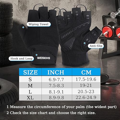 Miniatura 3 de Guantes de entrenamiento para hombres y mujeres, guantes de ejercicio para levantamiento de pesas, protección completa de la palma, para