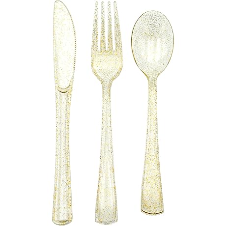 Shimmering Gold Glitter Forks: Elevate Your Parties with Glamorous Cutlery