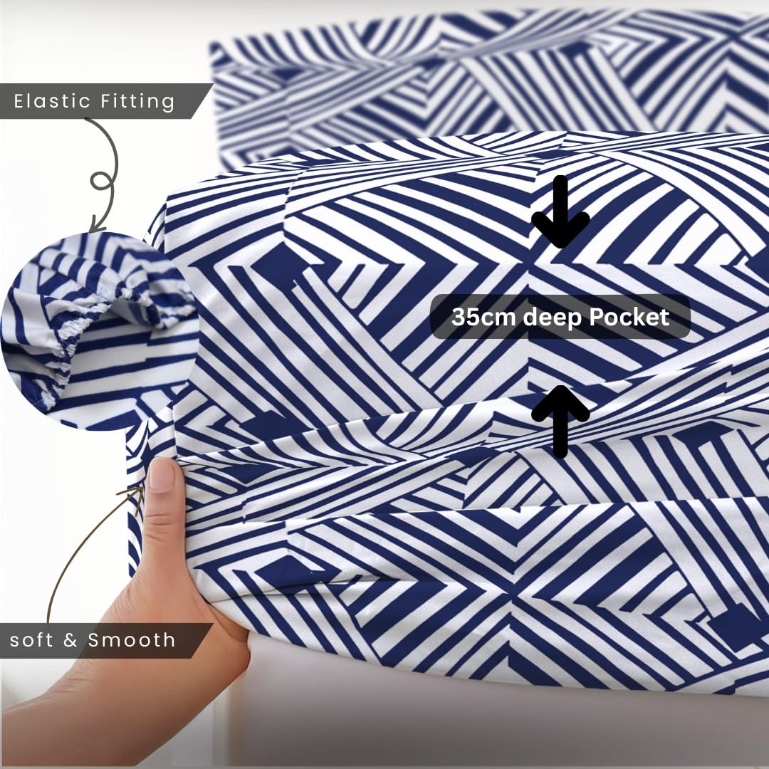 EverSoft Bedding 1PCS Floral Fitted Sheet Single Size Extra Deep 35cm Pocket Soft Breathable Printed Mattress Cover - Image 3