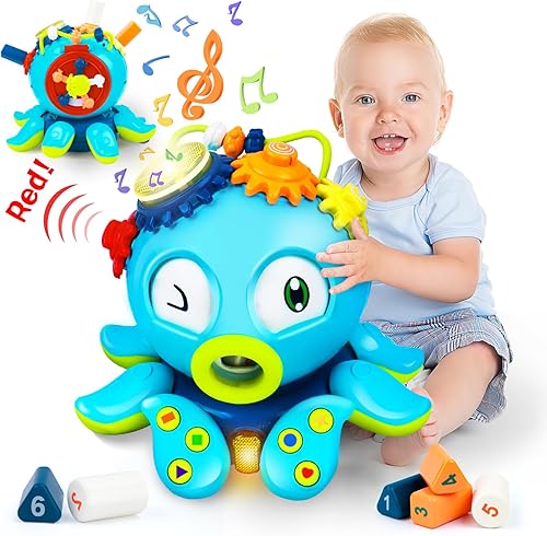 UNIH Juguetes para bebés de 18 meses a 3 años, juguete educativo de aprendizaje temprano con luz y sonido, juguete de cumpleaños para bebés de 18