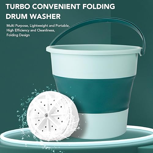 Miniatura 2 de Lavadora portátil plegable, mini lavadora para pequeñas cargas de lavandería, ahorro de espacio para viajes, dormitorio, apartamento y artículos de