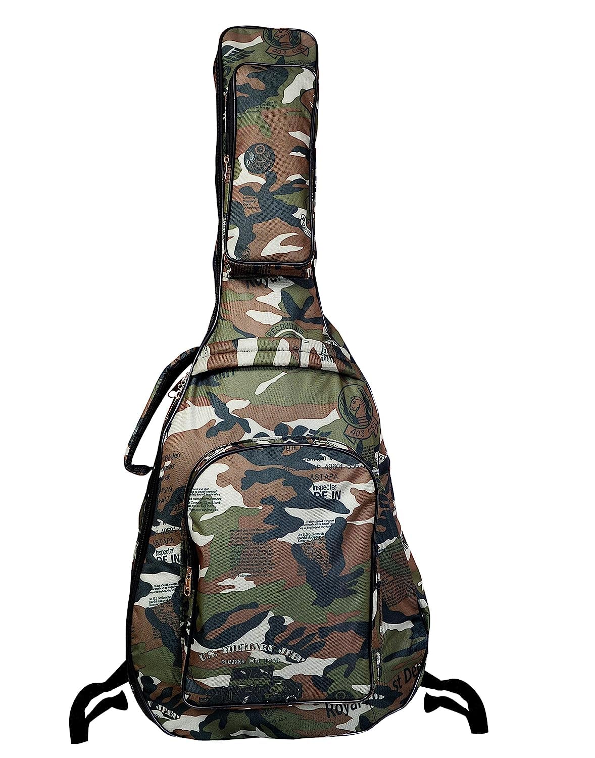 BLUE PANTHERS Acoustic Guitar Bag with Cover Fender Soft Fabric 40 Inch (Army Pattern)