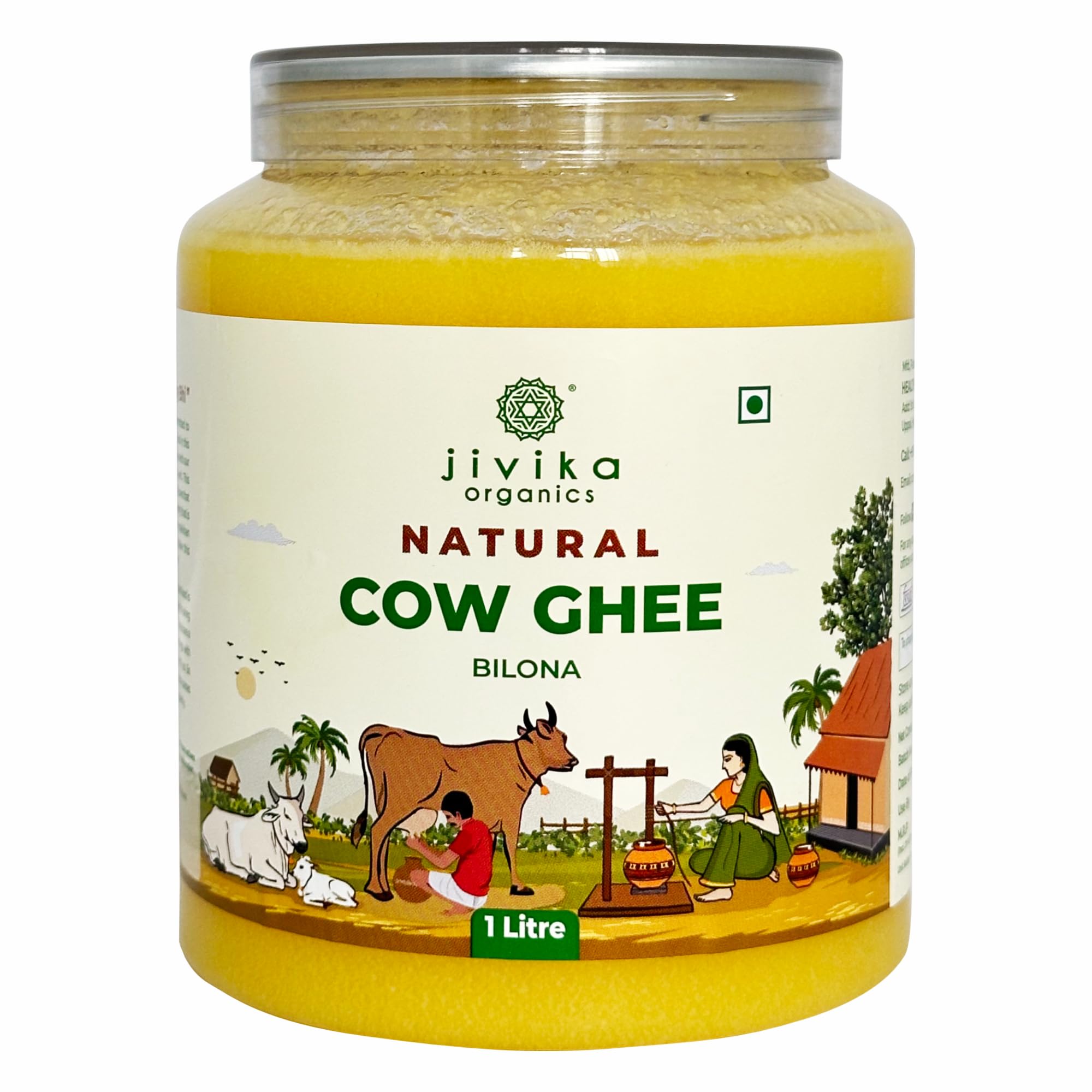 Jivika Pure Natural Bilona Cow Ghee | Hand Churned Grass Fed Cows | 100% Pure and Natural | Desi Ghee | Highly Nutritious | Helps Keep Your Heart Healthy | Boost Immunity & Energy | Lab Tested | 1 Litre Pet Jar (B0BWTFPL88) Amazon Price History, Amazon Price Tracker