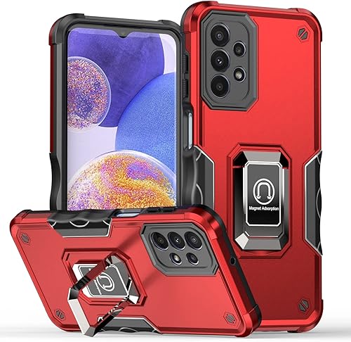 Amosry - Funda compatible con Samsung Galaxy A23 5G, resistente, resistente a los golpes, antideslizante, soporte de anillo, con magnético, para