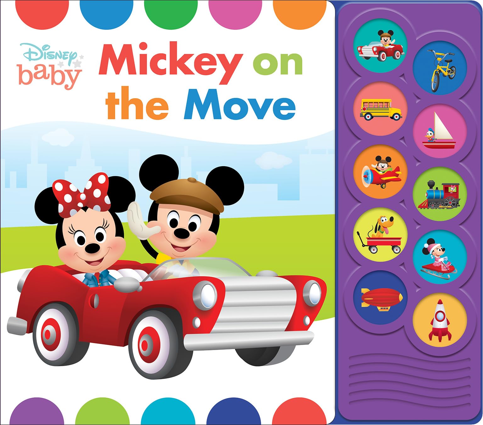 disney baby mickey mouse, minnie, and more! - mickey on the move 10-button sound book - pi kids