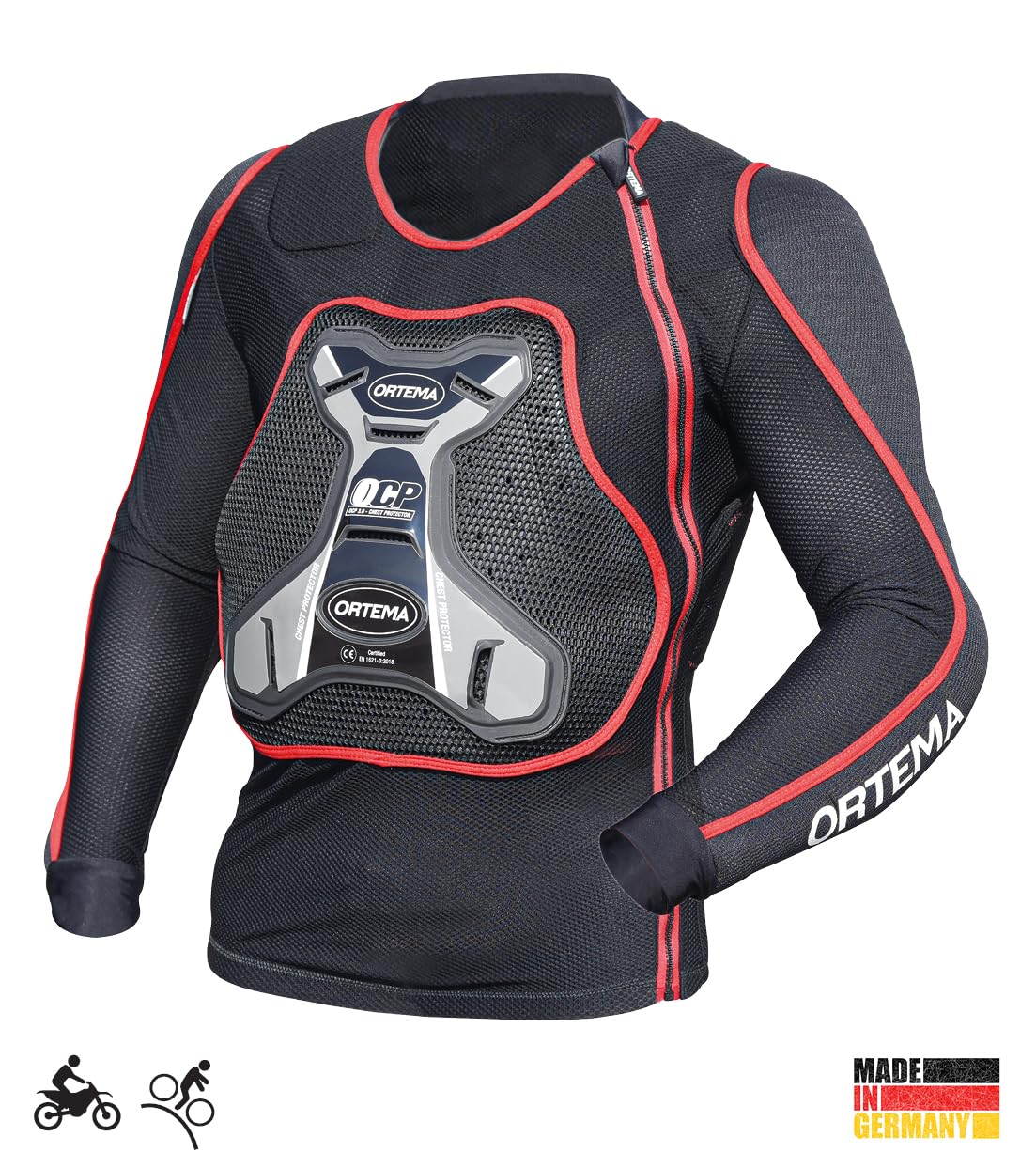 ORTEMA ORTHO-MAX Jacket DUO (M) - Protektorenjacke für den optimalen Rundumschutz - Schützt die Wirbelsäule, Brust, Schultern und Ellenbogen - Motocross/Enduro