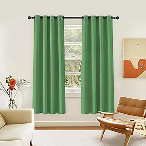NICETOWN Room Darkening Curtain for Living Room - Energy Saving Thermal Insulated Grommet Room Darkening Curtain/Drape for Bedroom (1 Panel, 46 by 72, Froest Green)