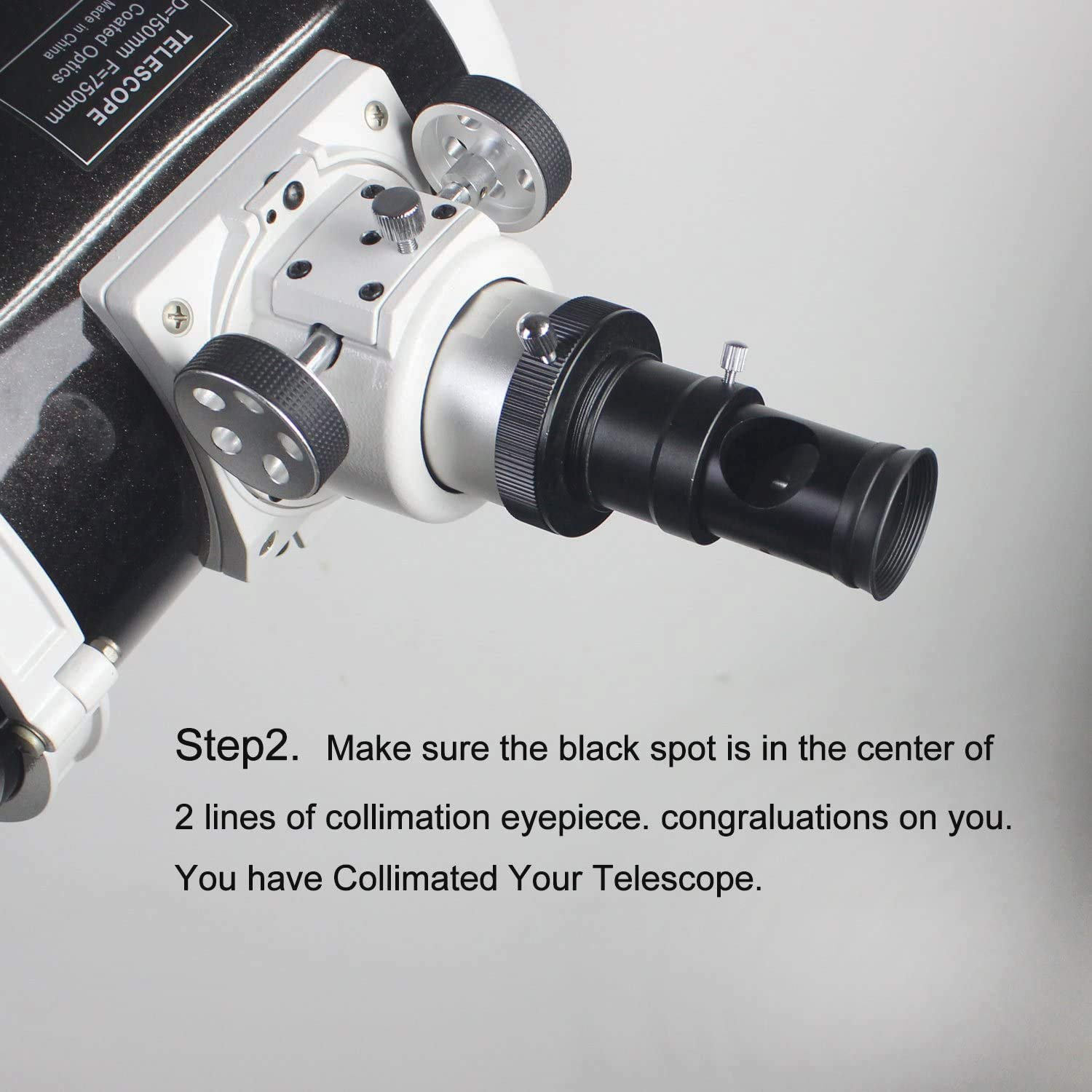 Oculare Collimatore Chesire Per Telescopi - Metallo, Mirino 3,25cm, Per Allineamento Ottico - Foto 6