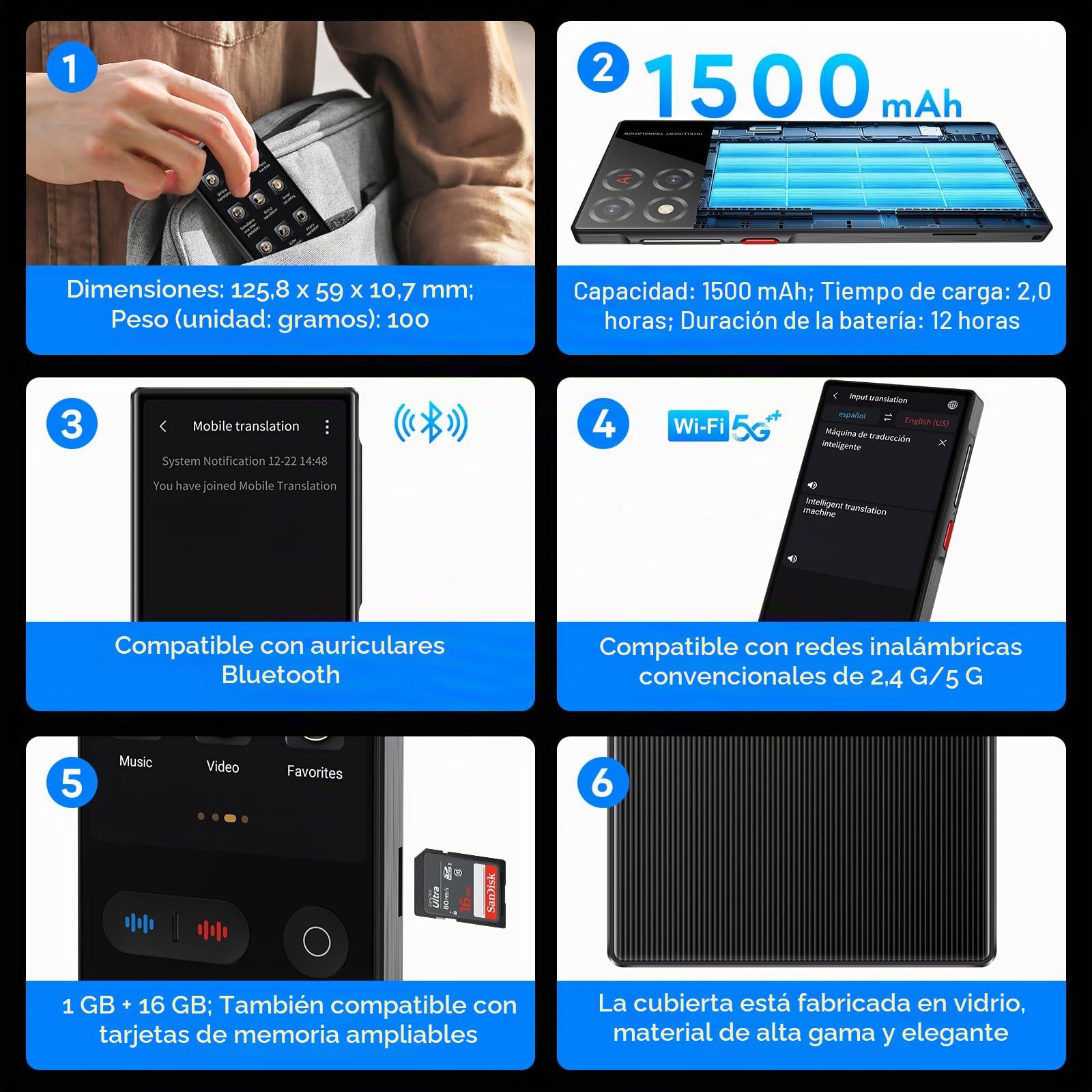 Traductor Instantaneo de Voz S30 Pro, Traductor de Idiomas con Voz En Tiempo Real AI con 148 Idiomas En Línea/17 Idiomas Offline(Español Offline), Traducción de Fotos para Viajes De Negocios