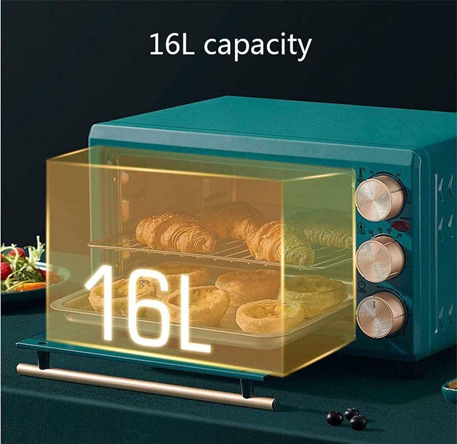 16L mini piekarnik elektryczny z podwójnymi szklanymi drzwiami