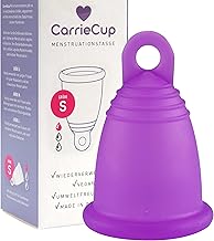 CarrieCup Menstruationstasse klein, Made in Germany inkl. Beutel - BPA-frei, Alternative zu Tampons und Binden, silikonfrei, Menstrual Cup Lila