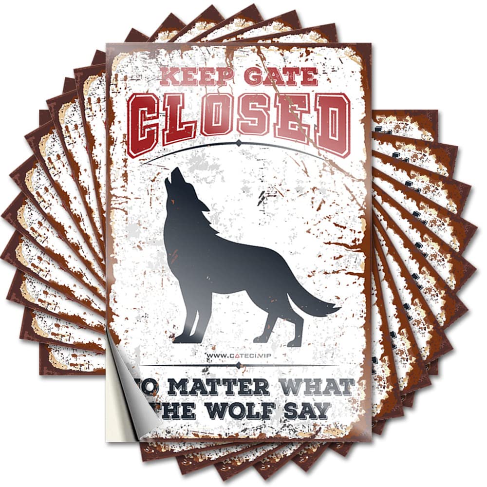Tattoo Cozy Fall Outdoor Decorations Door Keep Gate Closed No Matter What The Wolf Say - No Residue Decals for Darts(6X9CM)