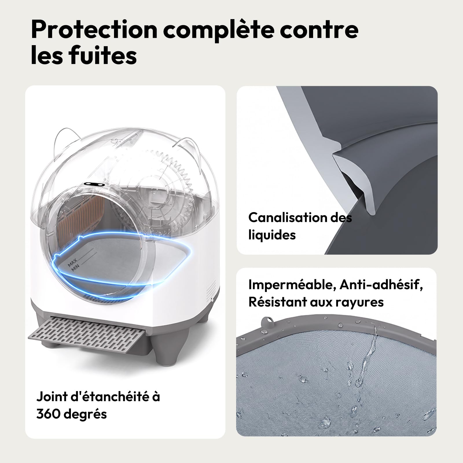 Devoko Lettiera Gatto Autopulente 90 L, Lettiera Autopulente per Gatti | con APP, Condivisibile tra Più Utenti, Lettiera Gatto con Sensori Multipli, con Pedana e Tappetino, Anti-Odore, da 1,5 a 10kg