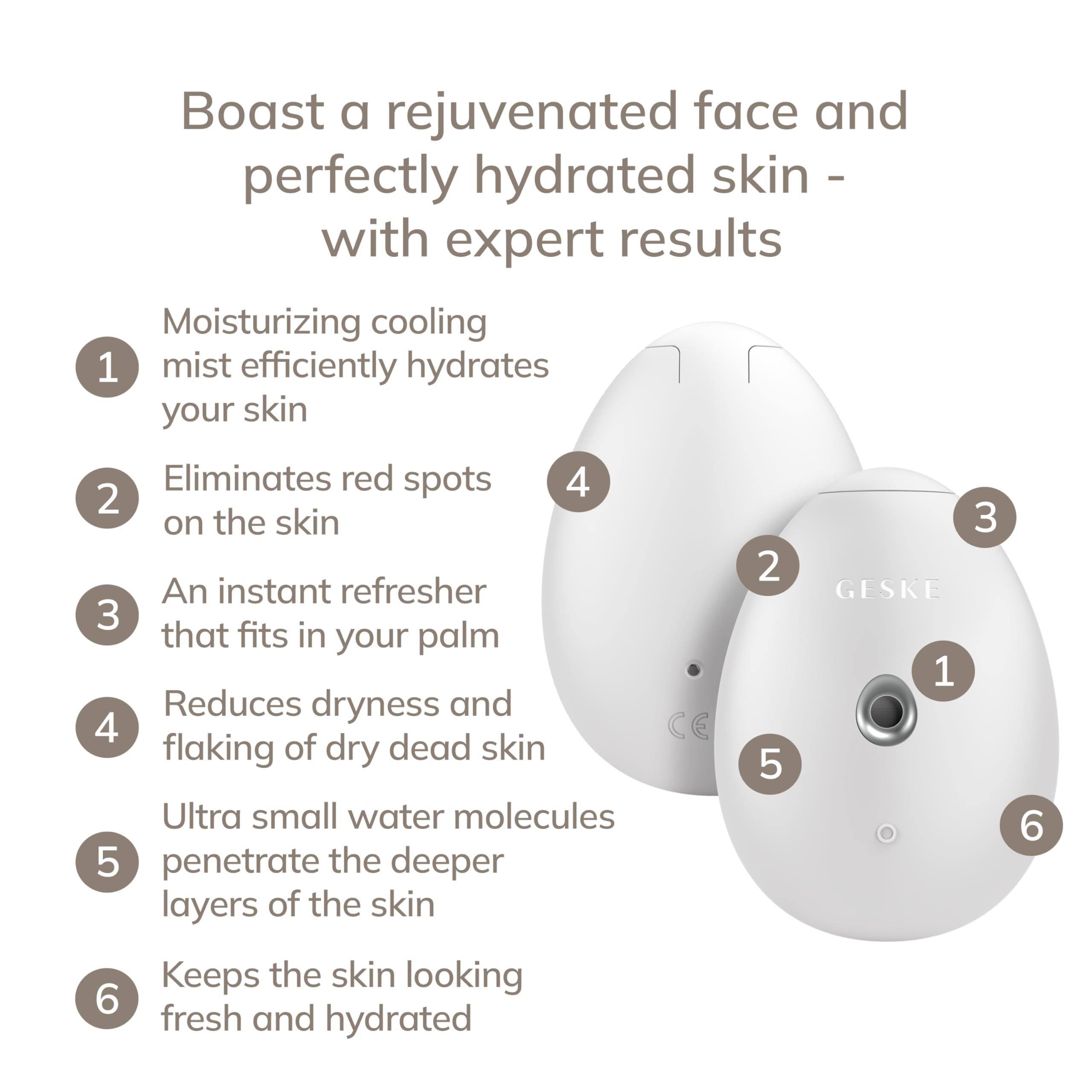 GESKE Facial Hydration Refresher | 4 en 1 Vaporizador Facial
